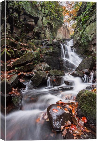  Lumsdale Waterfall Canvas Print by James Grant