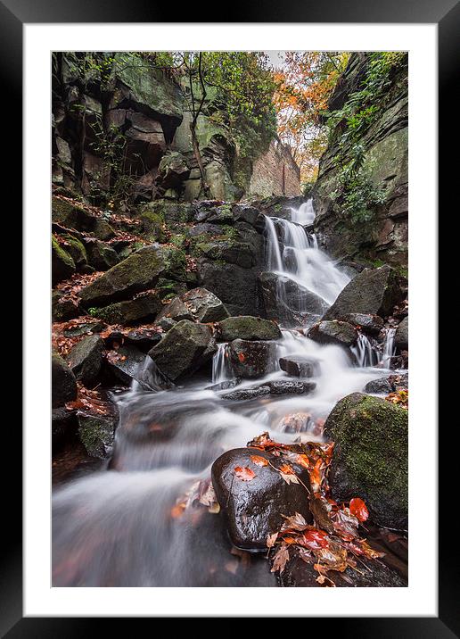  Lumsdale Waterfall Framed Mounted Print by James Grant