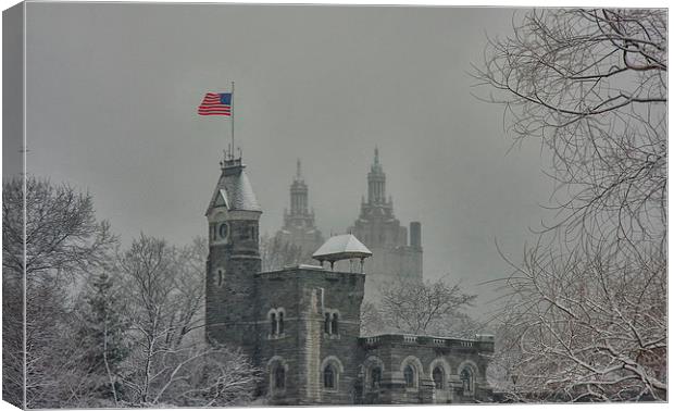  Central Park in Winter. Canvas Print by Mark Godden