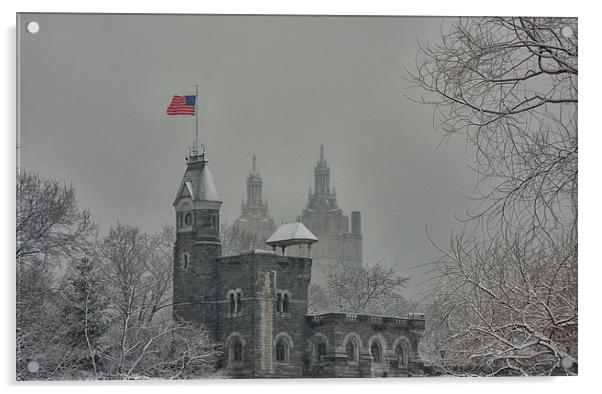  Central Park in Winter. Acrylic by Mark Godden