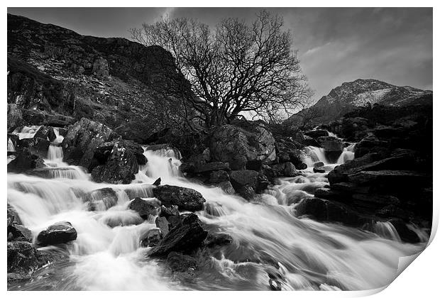  Tryfan Waterfall Print by James Grant