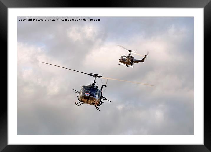  Bell UH-1 Iroquois Helicopters (A Pair of Hueys) Framed Mounted Print by Steve H Clark
