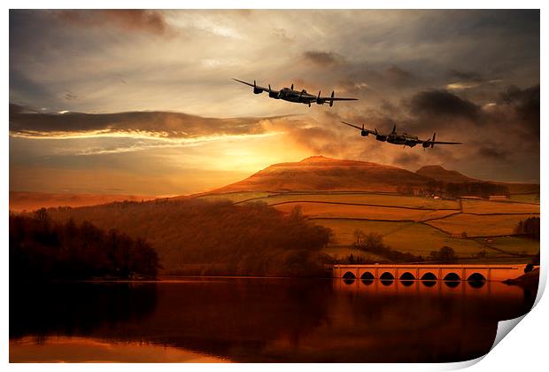 Lancaster Bombers Ladybower Print by J Biggadike