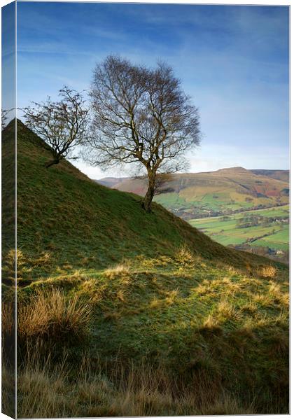 Back Tor Nook and Vale of Edale  Canvas Print by Darren Galpin