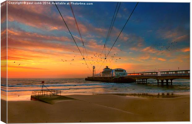  Sunrise at the pier. Canvas Print by paul cobb
