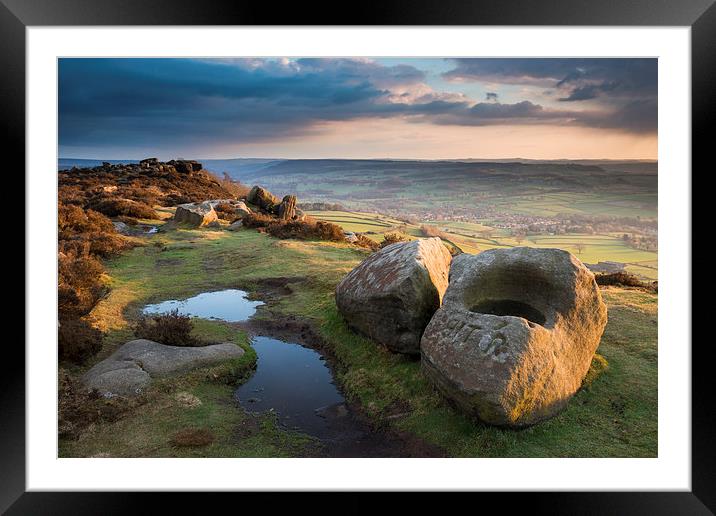  Baslow Edge Sunset Framed Mounted Print by James Grant