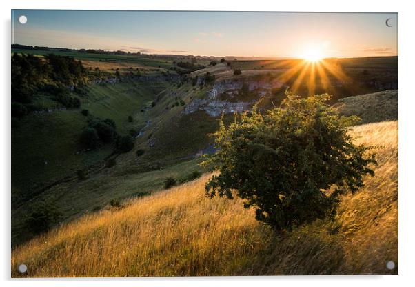  Lathkill Dale Sunset Acrylic by James Grant