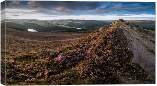  Win Hill Panoramic Canvas Print by James Grant