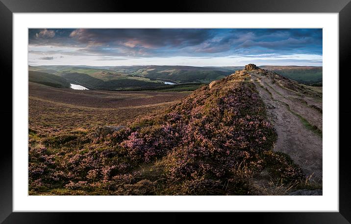  Win Hill Panoramic Framed Mounted Print by James Grant