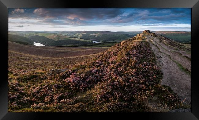  Win Hill Panoramic Framed Print by James Grant