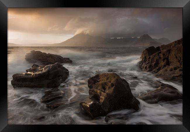  Skye, storms, sunset and sea (at Elgol) Framed Print by James Grant