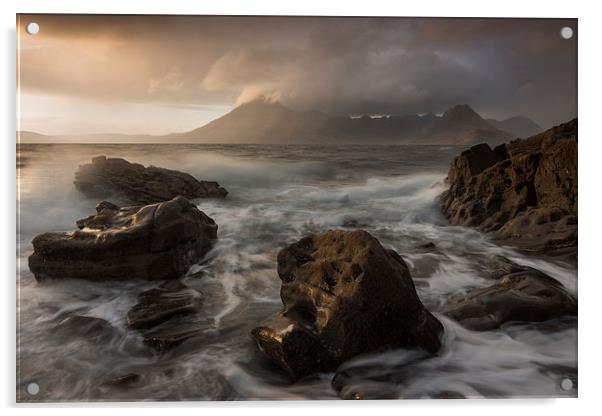  Skye, storms, sunset and sea (at Elgol) Acrylic by James Grant