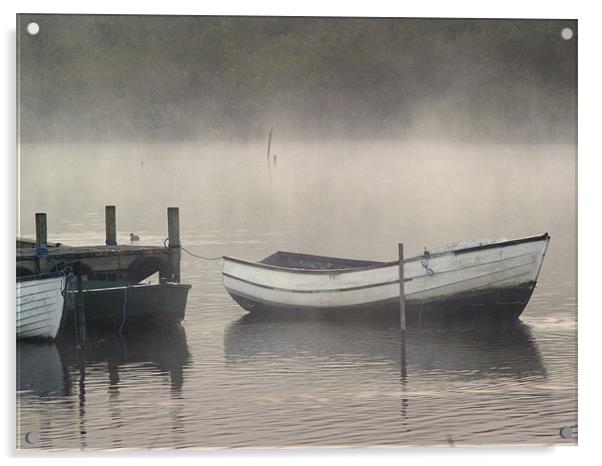 Boat in a mist Acrylic by Stephen Mole