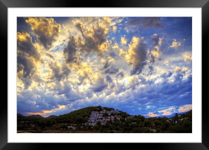 Clouds over Cala Llonga Framed Mounted Print by Tom Gomez
