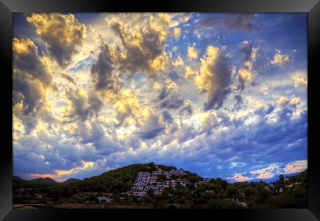 Clouds over Cala Llonga Framed Print by Tom Gomez