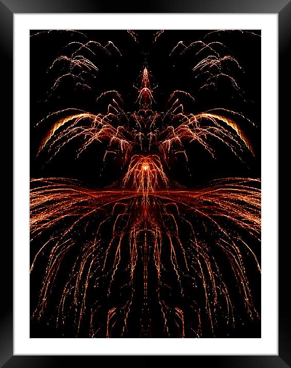  fountain of fire Framed Mounted Print by Heather Newton