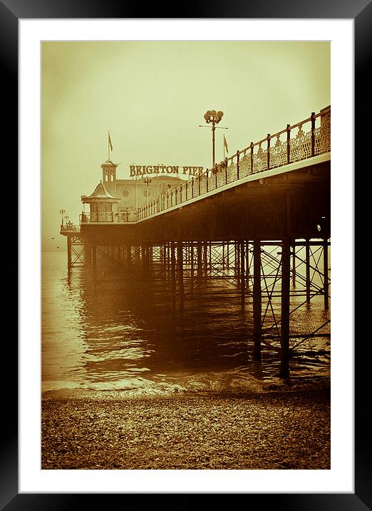   BRIGHTON PIER Framed Mounted Print by DAVE BRENCHLEY