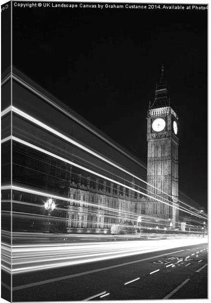  Big Ben at Night Canvas Print by Graham Custance