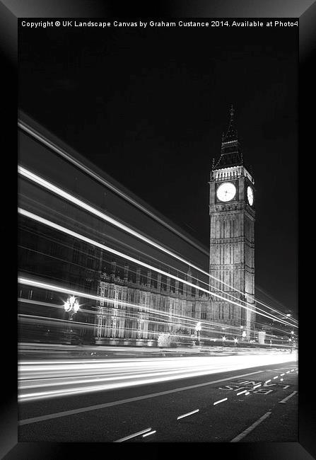  Big Ben at Night Framed Print by Graham Custance