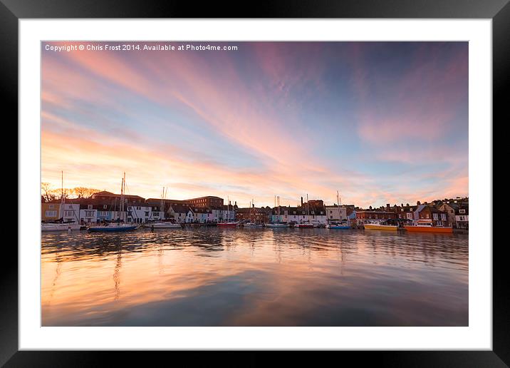  Weymouth Harbour Sunrise Framed Mounted Print by Chris Frost