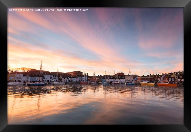  Weymouth Harbour Sunrise Framed Print by Chris Frost