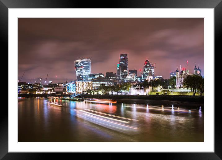  Thames travel Framed Mounted Print by Mina Ahmed