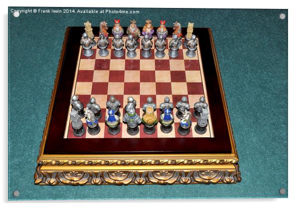 Reproduction medieval chess set  Acrylic by Frank Irwin