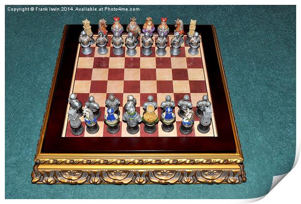 Reproduction medieval chess set  Print by Frank Irwin