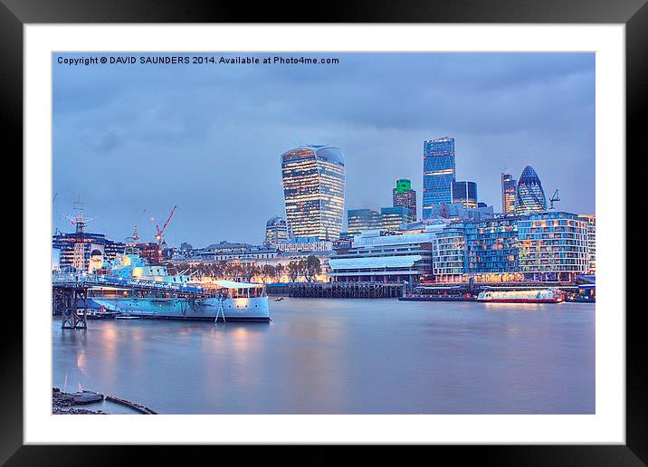  LONDON SKYLINE Framed Mounted Print by DAVID SAUNDERS