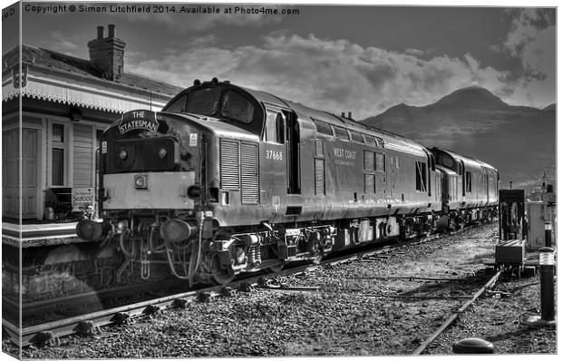  Kyle Of Lochalsh Station Class 37 Diesel Canvas Print by Simon Litchfield