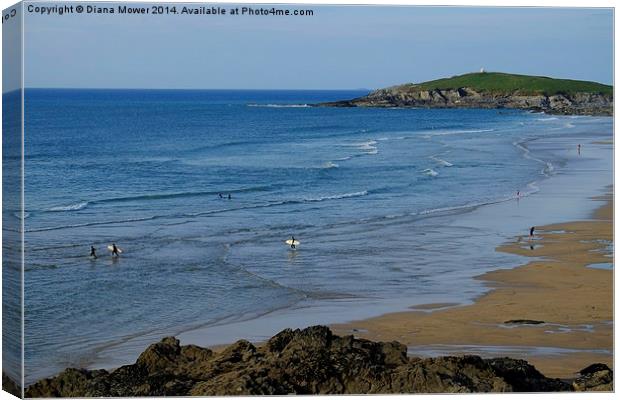 Fistral Beach Newquay  Canvas Print by Diana Mower