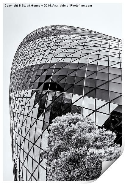  Wonky Gherkin Print by Stuart Gennery