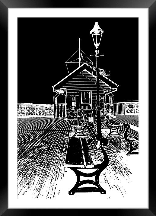 Penarth Pier and hut. Vale of Glamorgan  Framed Mounted Print by Jonathan Evans