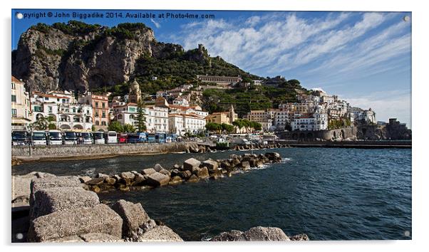  Amalfi Town Acrylic by John Biggadike