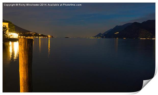  Lakeside view of Garda Print by Richy Winchester