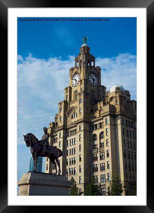  Liver buildings from Mann Island Liverpool Framed Mounted Print by Richy Winchester
