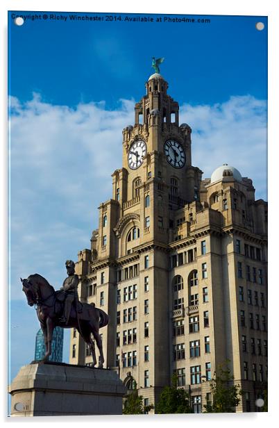  Liver buildings from Mann Island Liverpool Acrylic by Richy Winchester