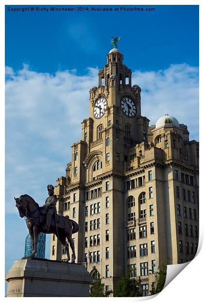  Liver buildings from Mann Island Liverpool Print by Richy Winchester
