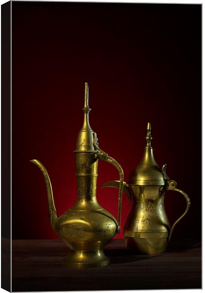 Two Arabic Coffee Pots Canvas Print by Ann Garrett