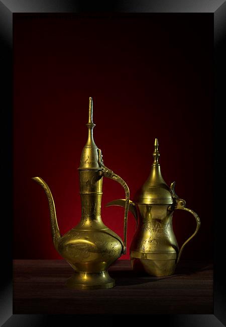 Two Arabic Coffee Pots Framed Print by Ann Garrett