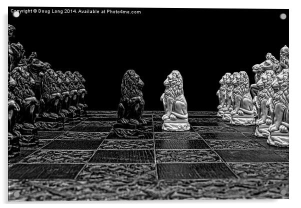 Chess Game Acrylic by Doug Long
