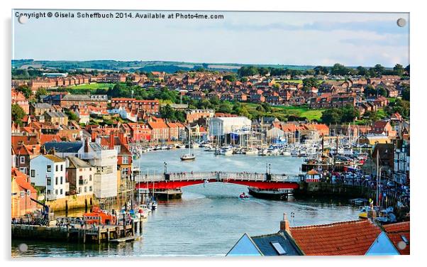  Whitby Harbour Acrylic by Gisela Scheffbuch