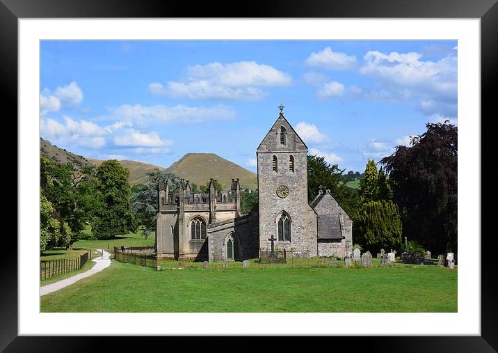  Ilam Church In Derbyshire serene Beauty of Ilam C Framed Mounted Print by Andrew Heaps