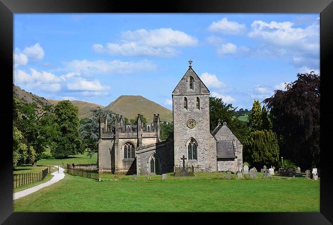  Ilam Church In Derbyshire serene Beauty of Ilam C Framed Print by Andrew Heaps