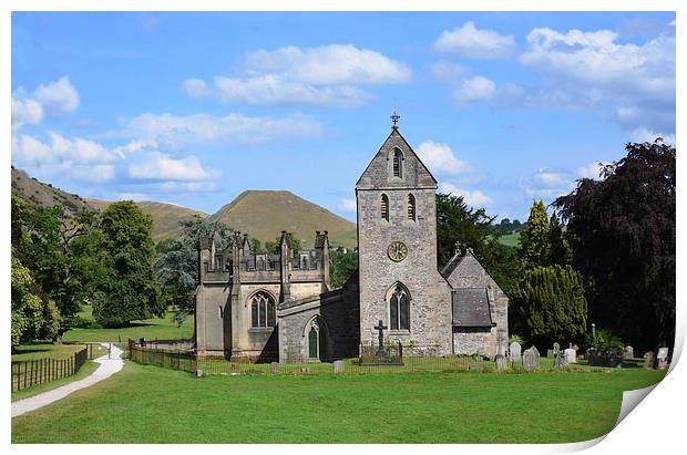  Ilam Church In Derbyshire serene Beauty of Ilam C Print by Andrew Heaps