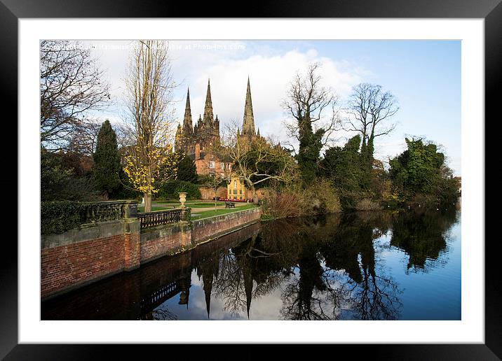 Lichfield Three Spires Cathedral   Framed Mounted Print by Jeff Hardwick