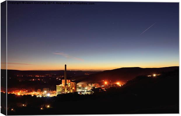 Dawn At Hope cement Works Canvas Print by Jason Connolly