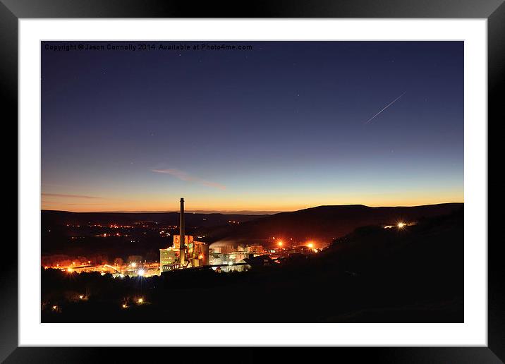 Dawn At Hope cement Works Framed Mounted Print by Jason Connolly