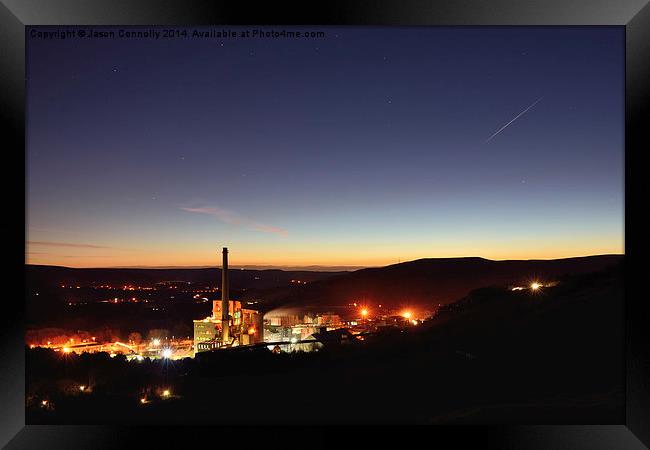 Dawn At Hope cement Works Framed Print by Jason Connolly