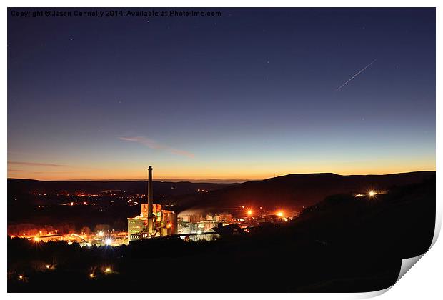 Dawn At Hope cement Works Print by Jason Connolly